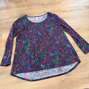 Lularoe Lynnae Geometric Colorful Longsleeve Top